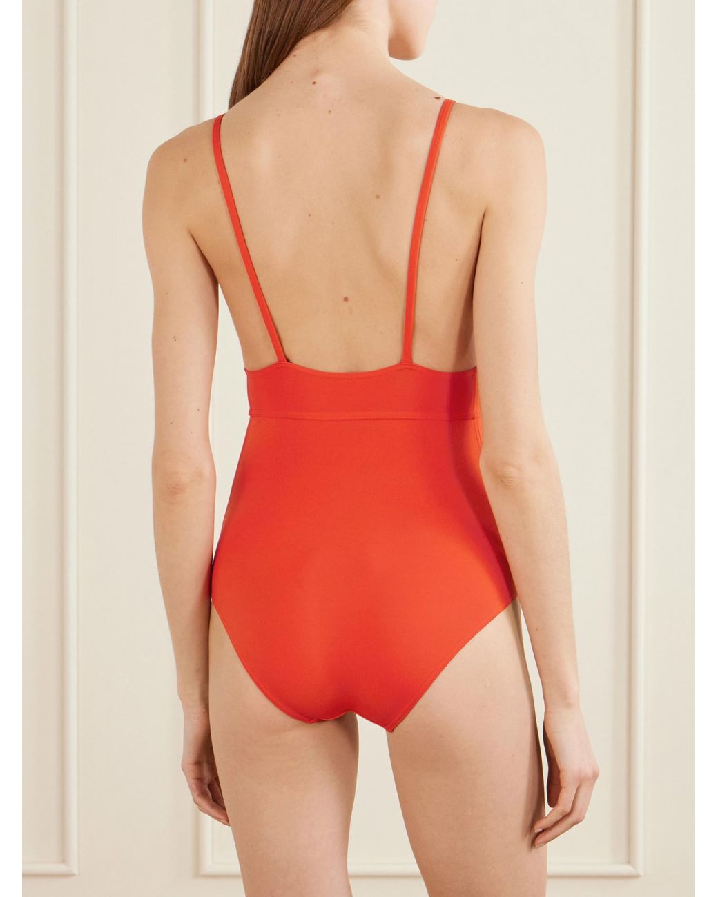 Eres Red Minimal Block One-Piece Swimsuit