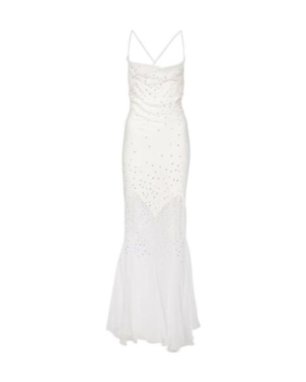 Rabanne White Embellished Sheer Gown