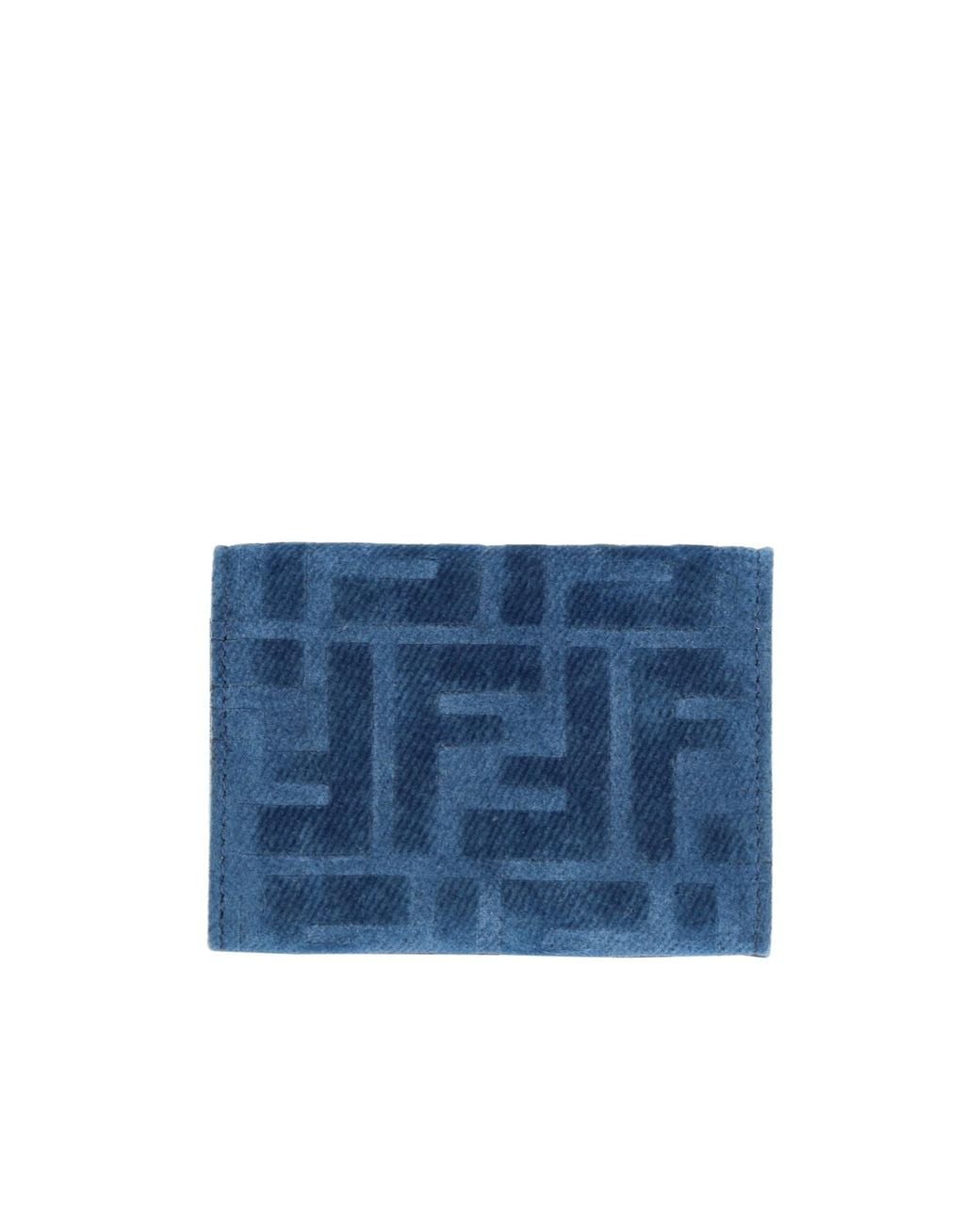 Fendi Blue Monogram Jacquard Folded Wallet