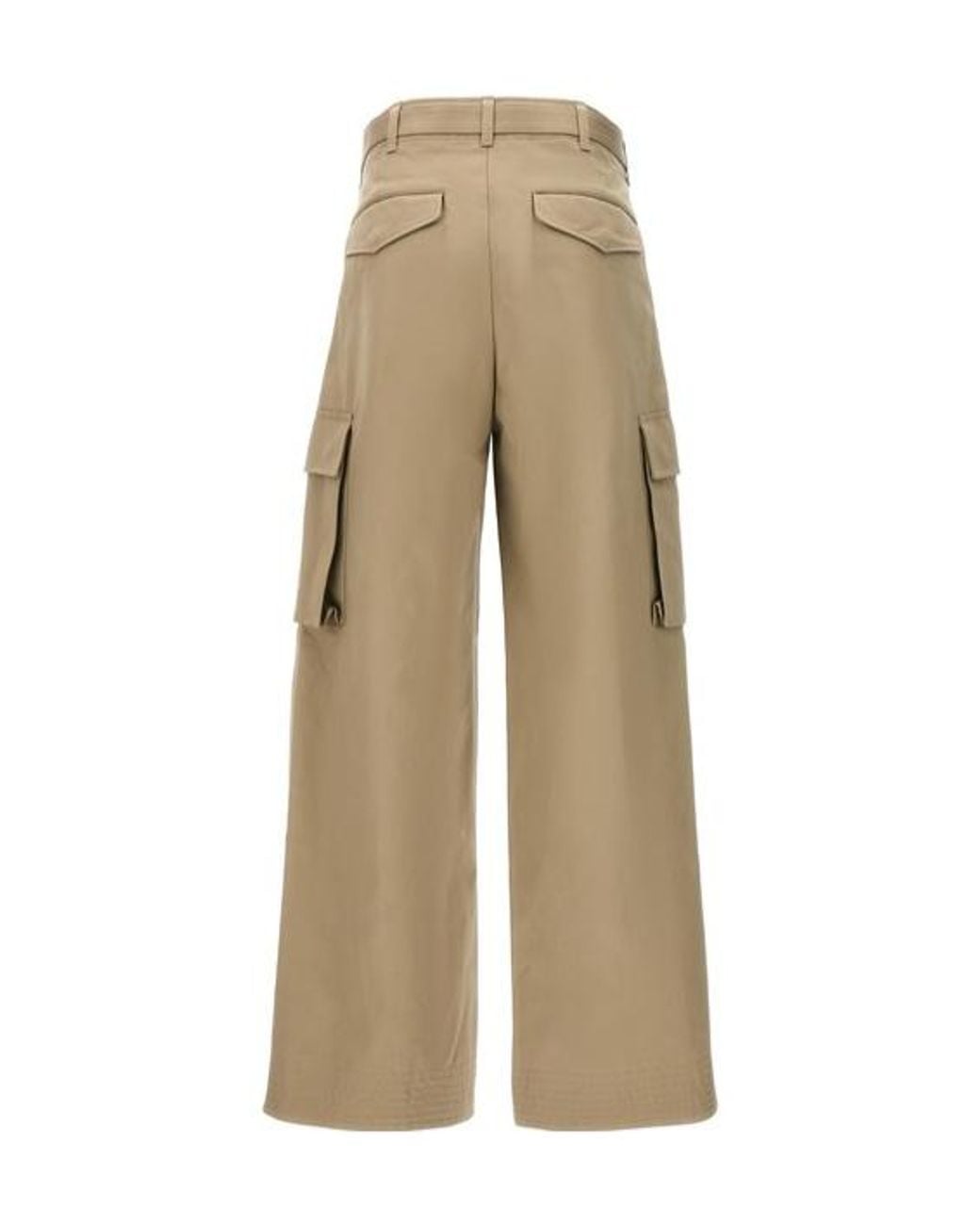 Sacai Natural Wide Leg Belted Trousers