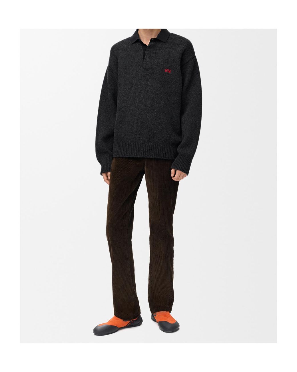 Loewe Brown Corduroy Mid Waist Trousers for men
