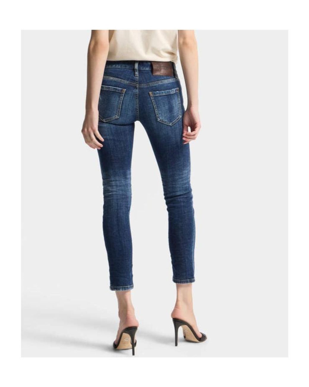 DSquared² Blue Distressed Skinny Jeans