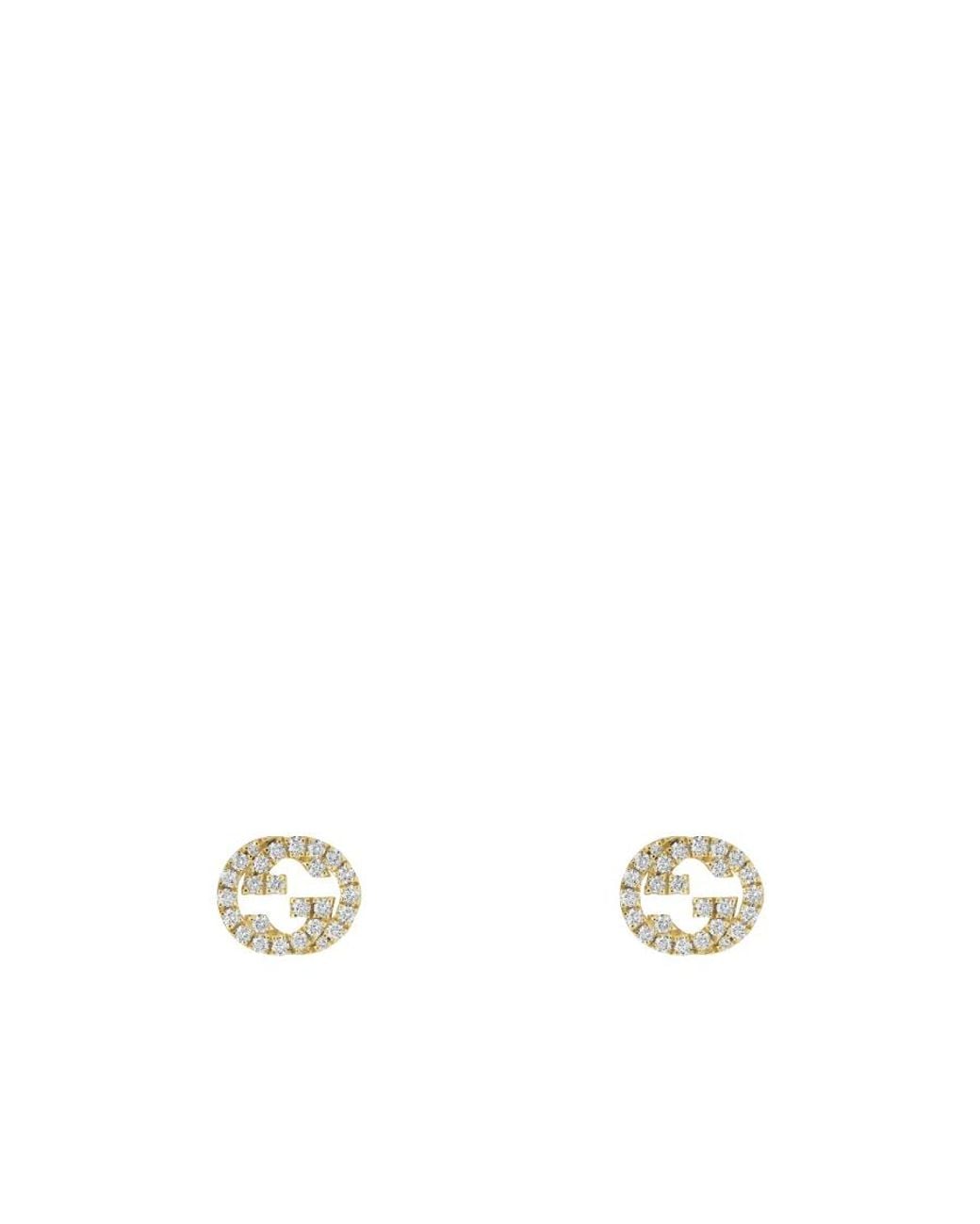 Gucci White Logo Stud Earrings