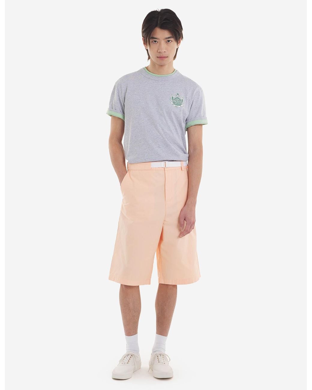 Maison Kitsuné Gray Logo-Print Cotton T-Shirt for men