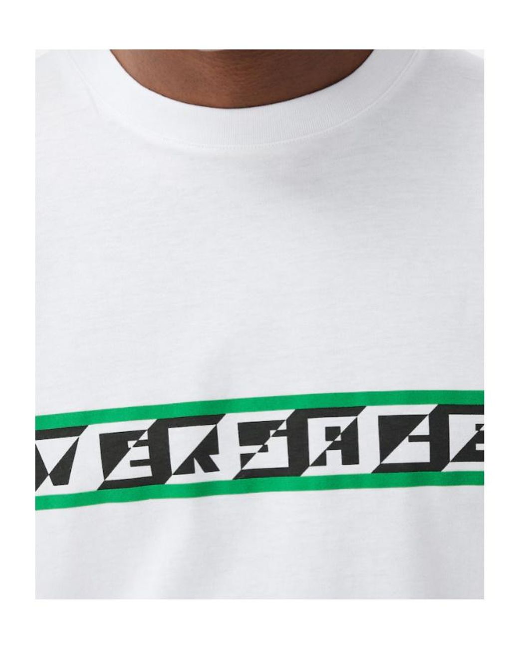 Versace White Logo Print T-Shirt for men