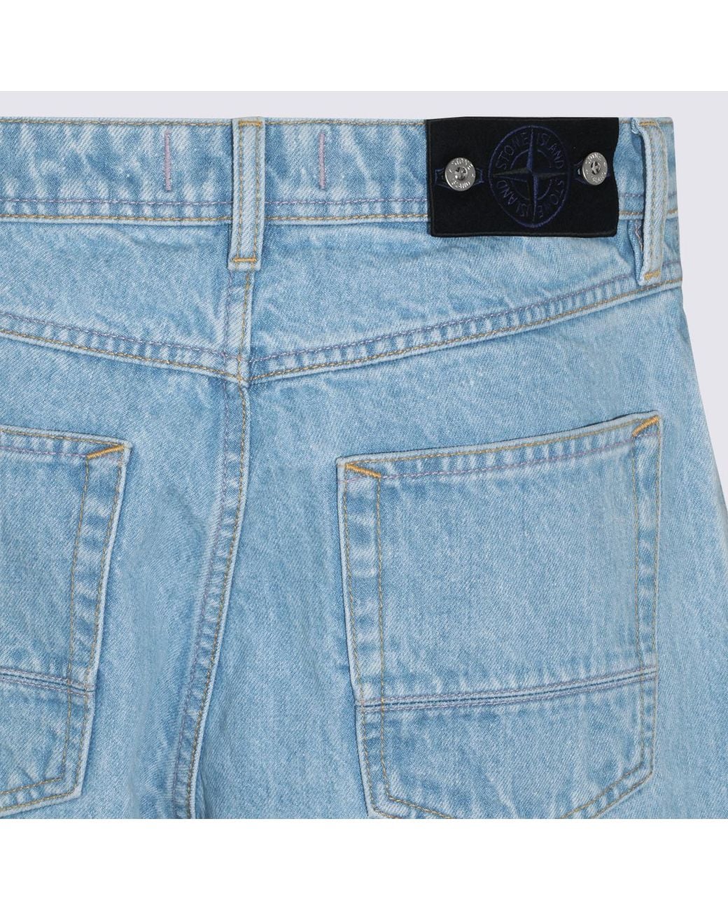 Stone Island Blue Loose-Fit Five-Pocket Jeans for men