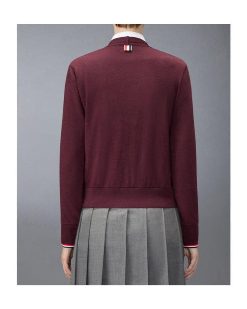 Thom Browne Purple Rwb V-Neck Cardigan