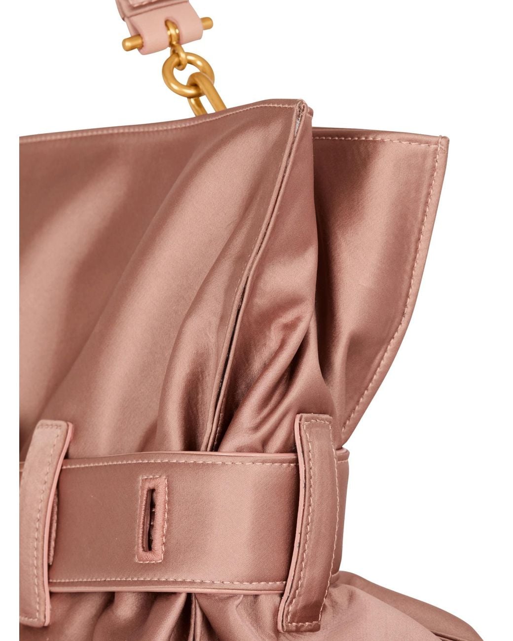 Balmain Pink Satin Anthem Medium Bag