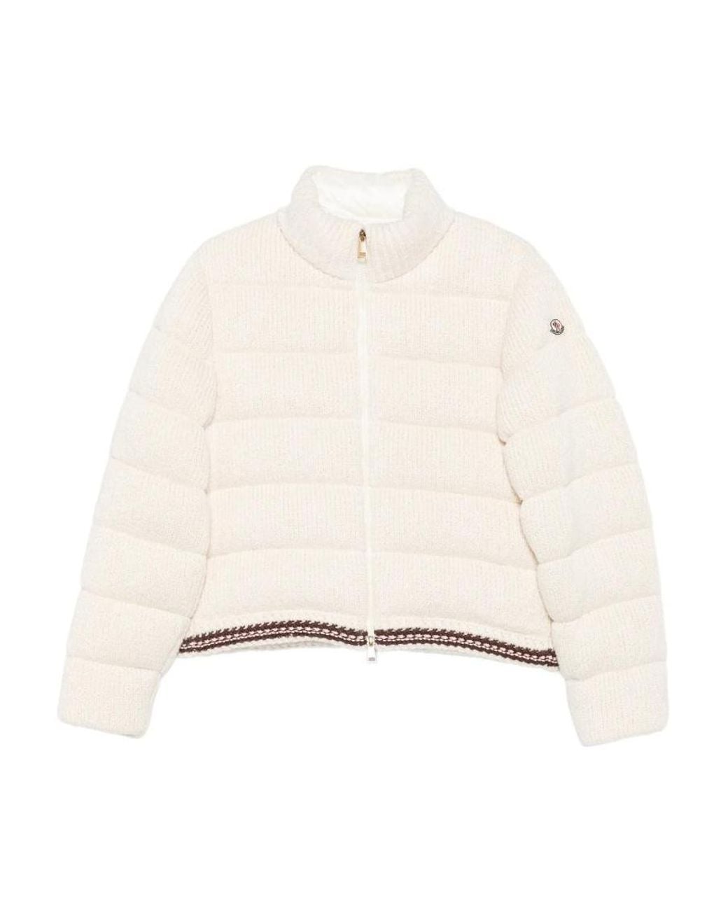 Moncler Natural Quilted Knitted Jacket