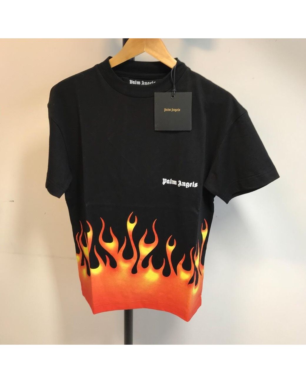 Palm Angels Black Flame T-Shirt for men