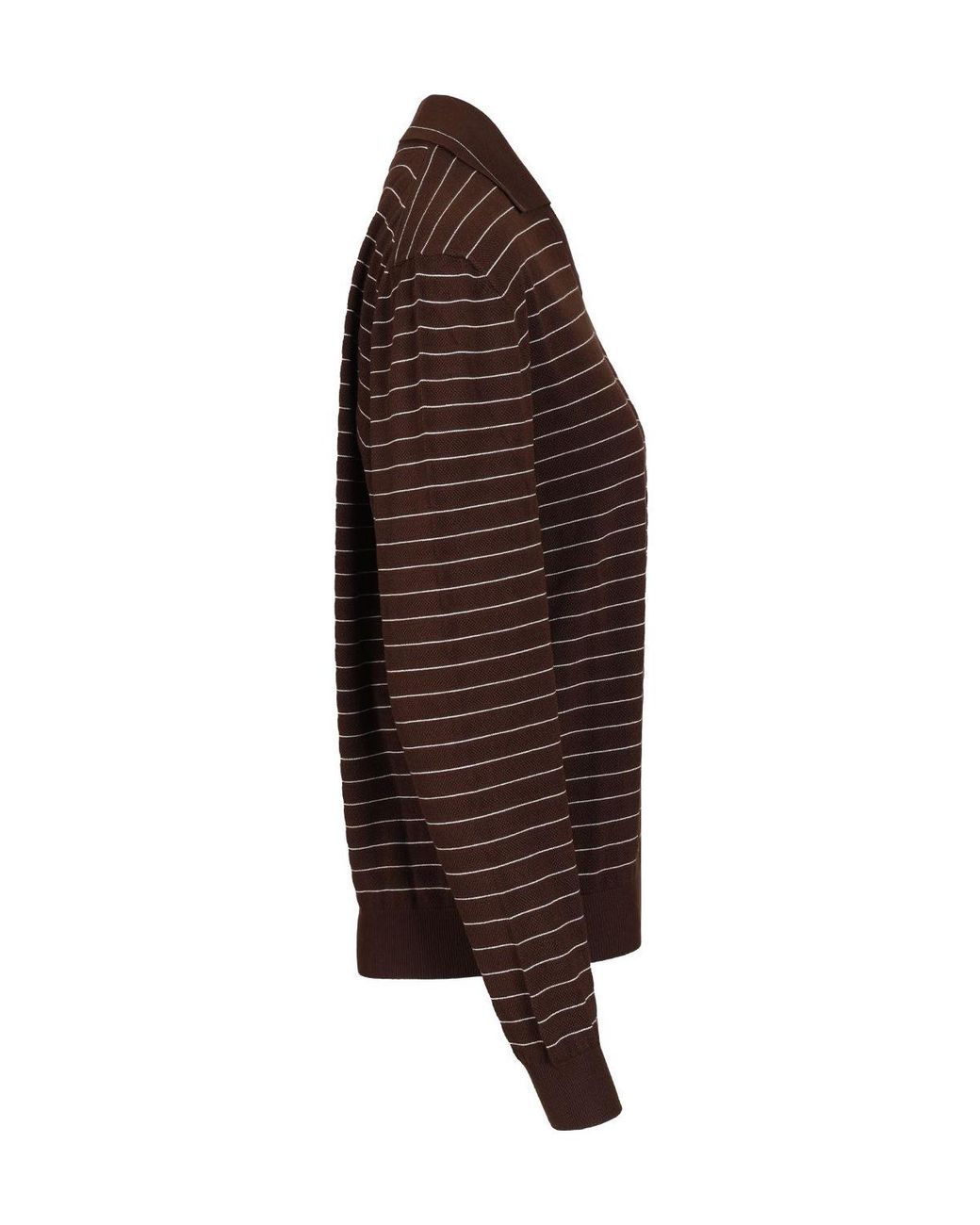 Miu Miu Brown Striped V-Neck Knitwear