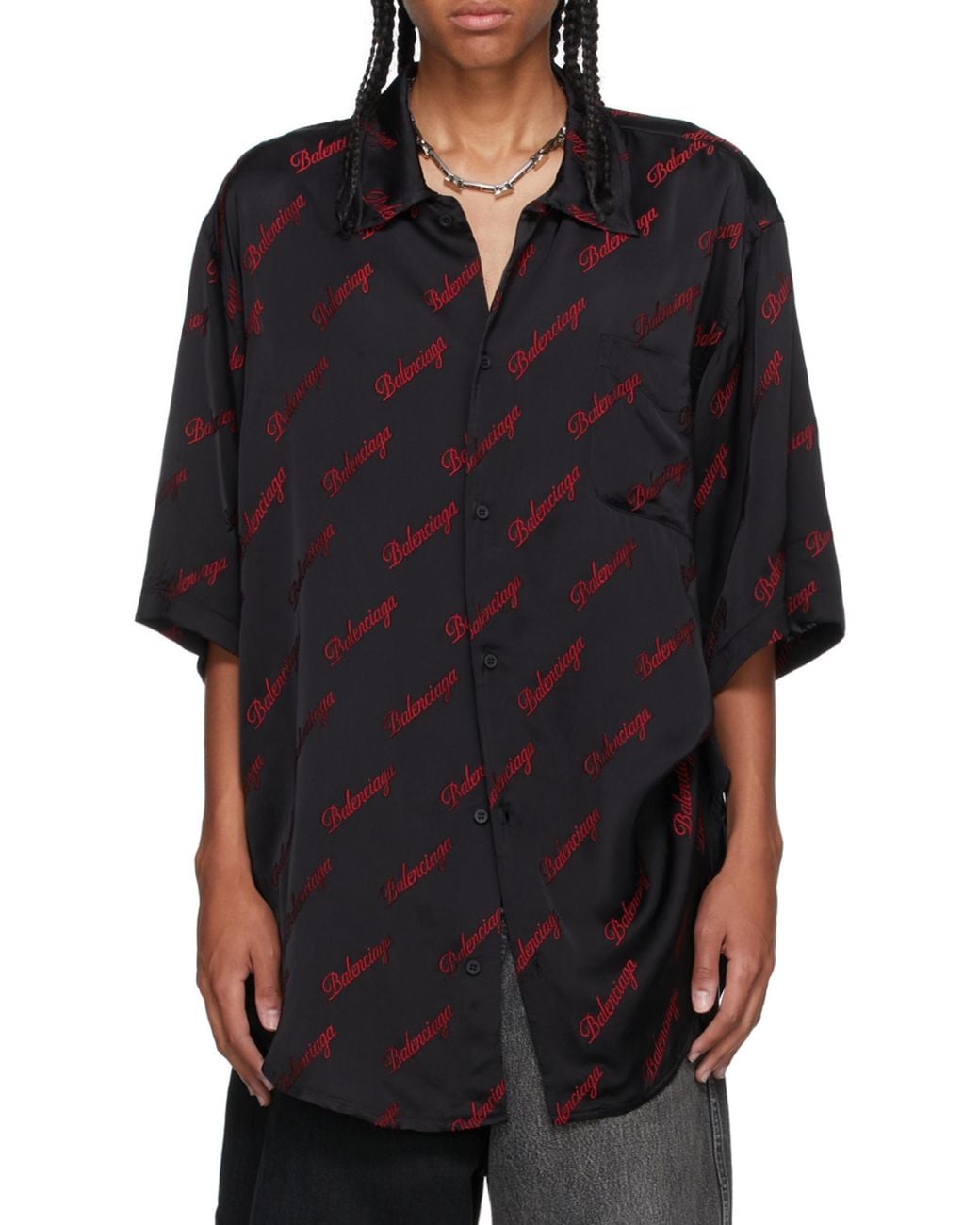 Balenciaga Blue Minimal Short Sleeve Shirt for men