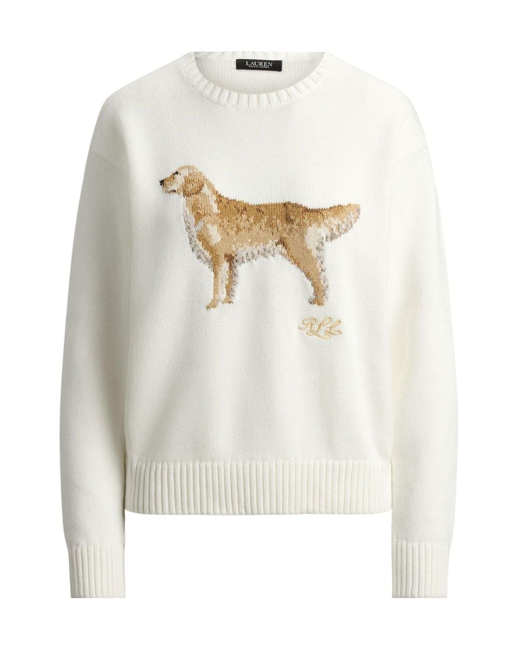 Ralph Lauren White Crew Neck Jumper