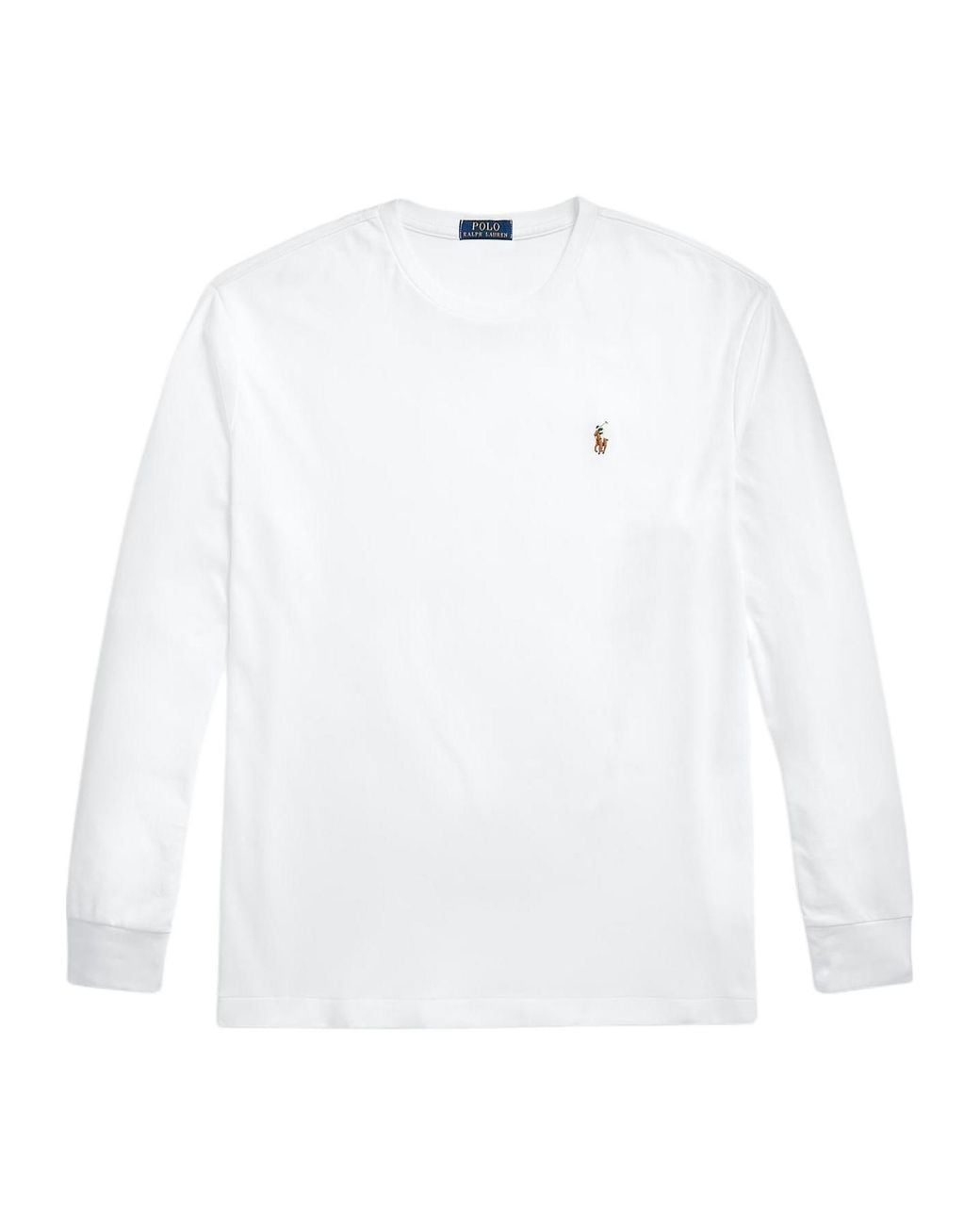 Polo Ralph Lauren White Logo-Embroidered Long-Sleeve T-Shirt for men