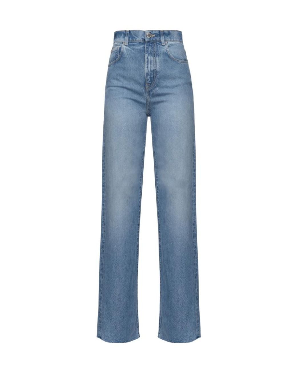 Pinko Blue Logo Patch Straight Leg Jeans