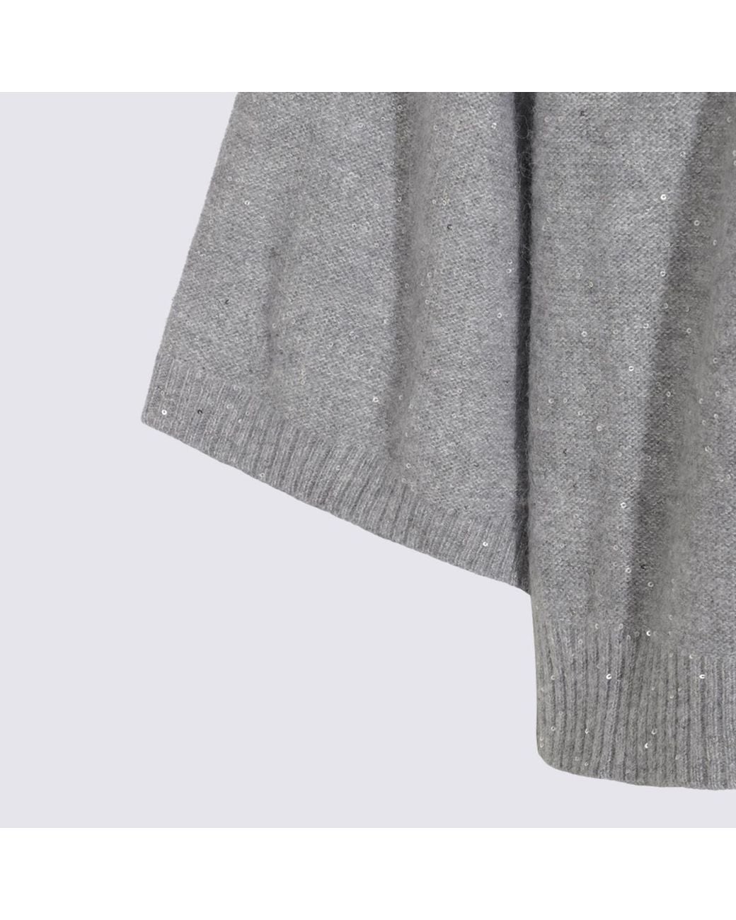 Fabiana Filippi Gray Sequin Embellished Cape