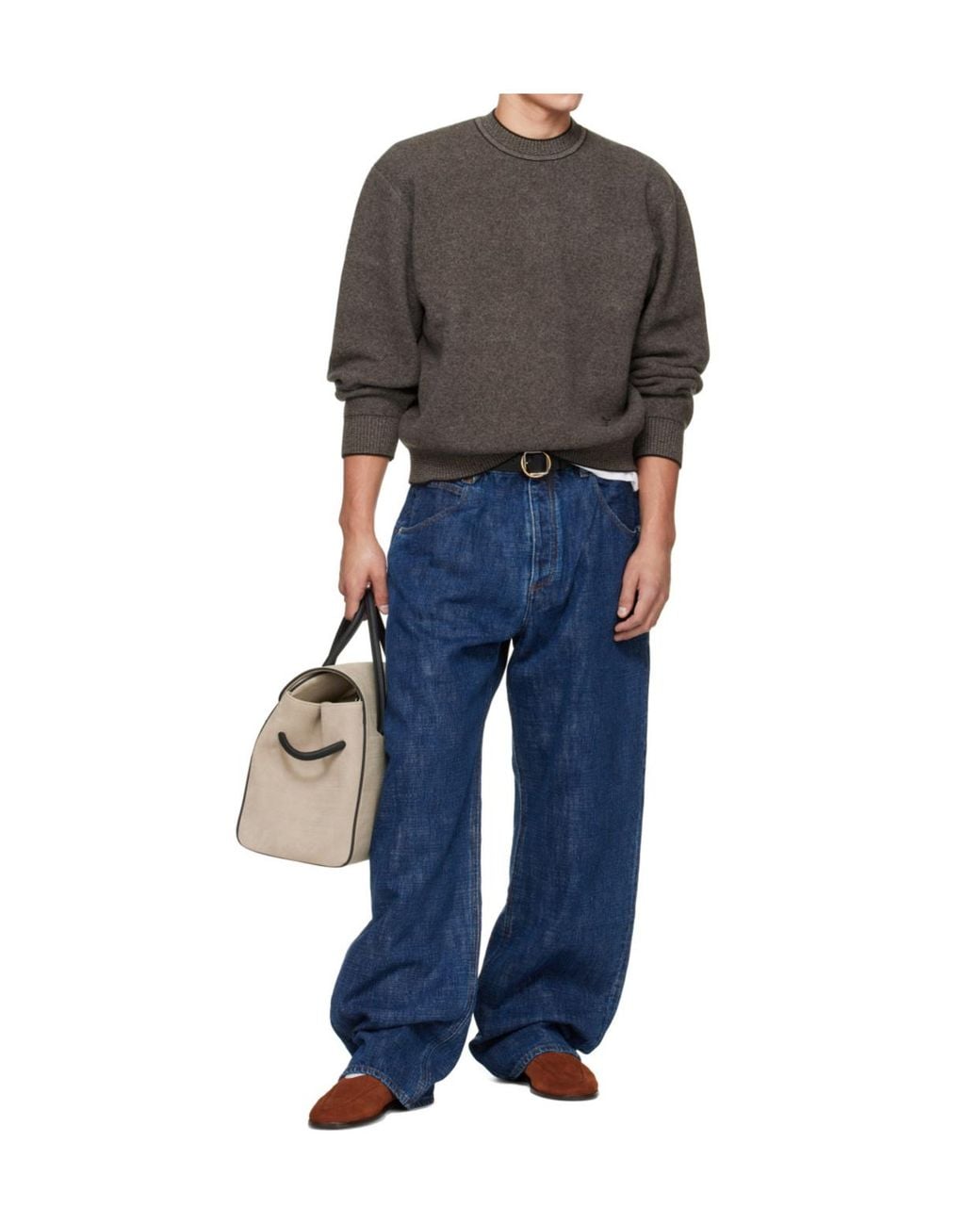 Jacquemus Gray Regular Fit Crewneck Jumper for men