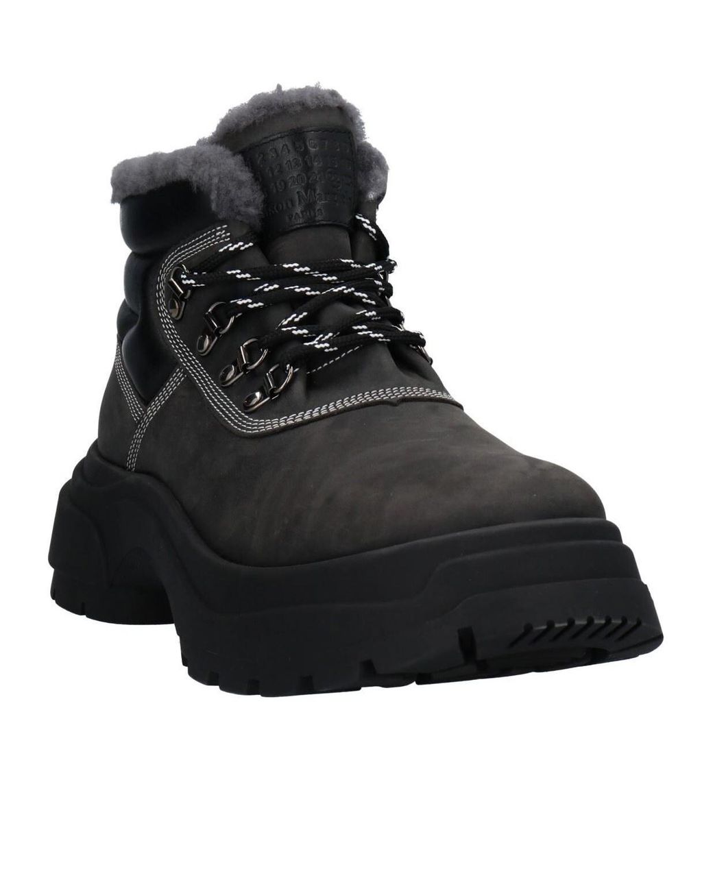 Maison Margiela Black Solid Color Ankle Boots