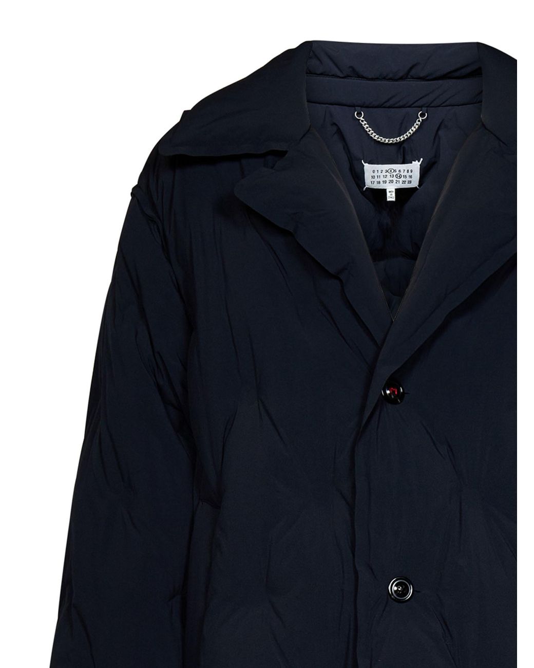 Maison Margiela Black Four-Stitch Detailed Padded Coat for men