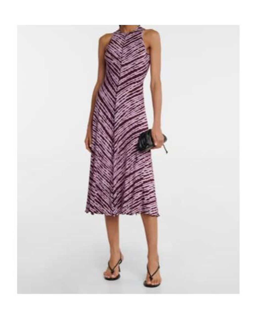 Proenza Schouler Purple Printed Jersey Midi Dress