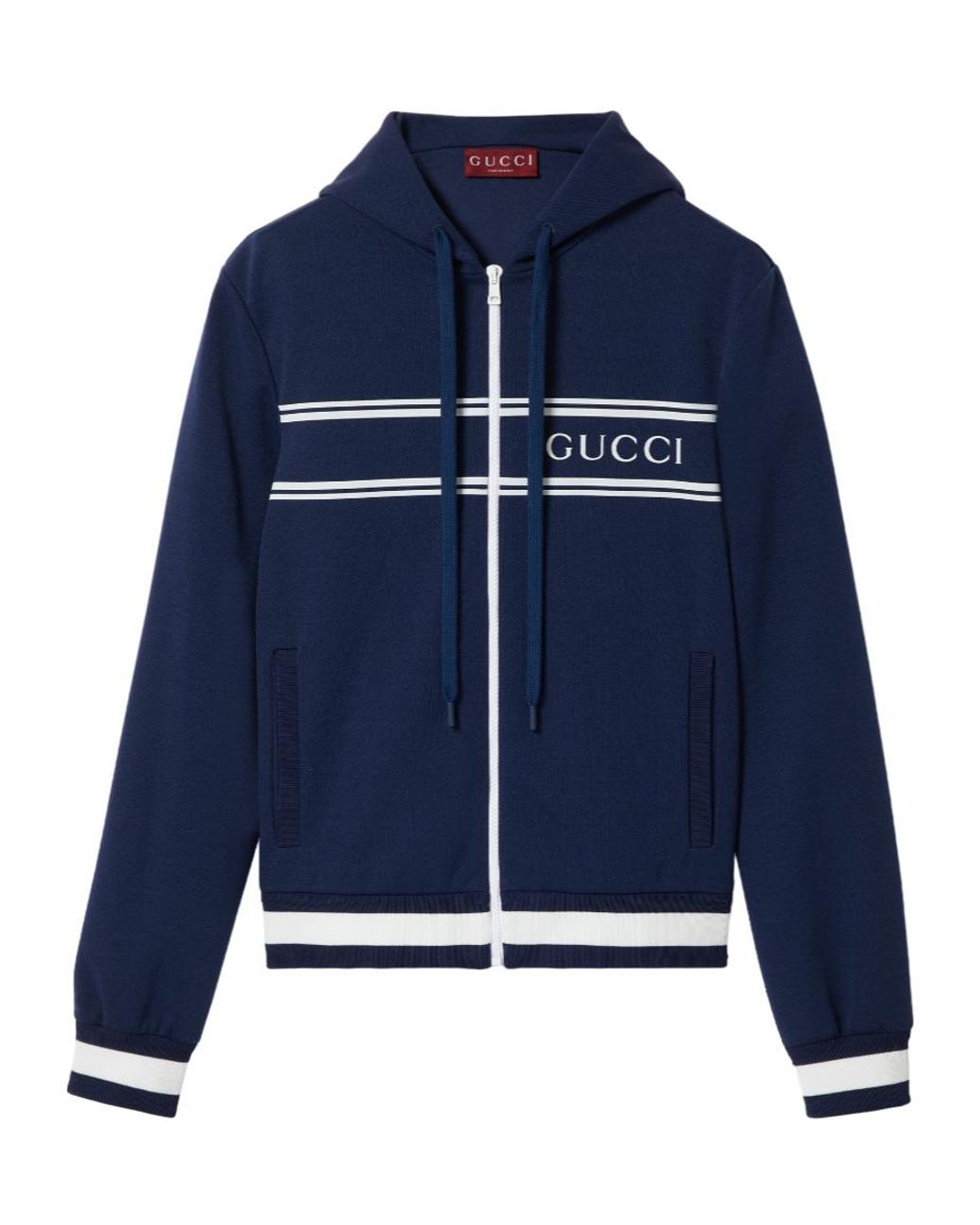 Gucci Blue Knit Hooded Sweatshirt for men