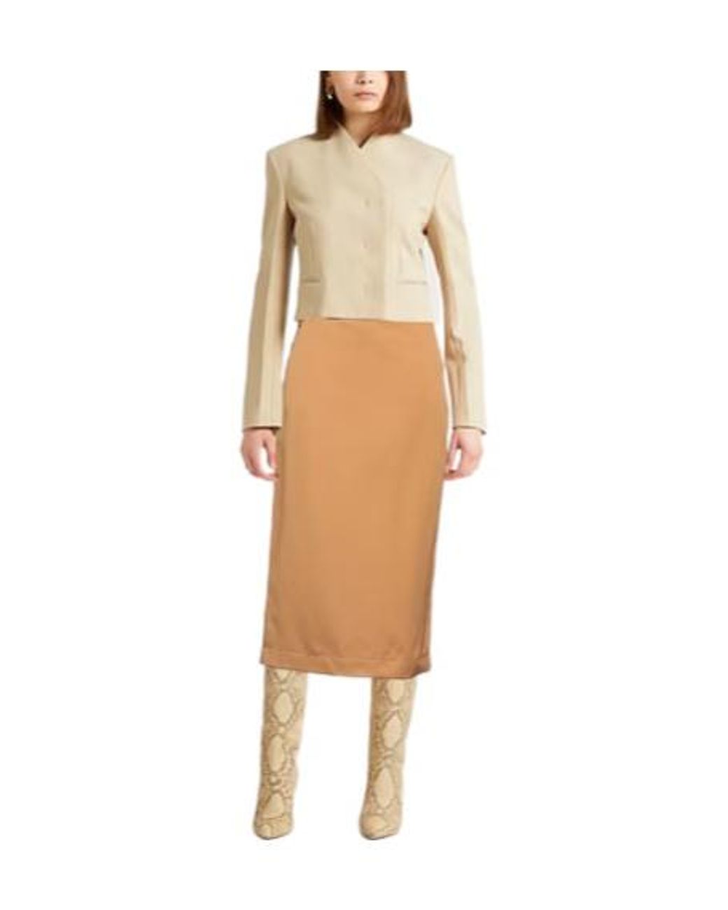 Max Mara Natural Solid Twill Flare Skirt