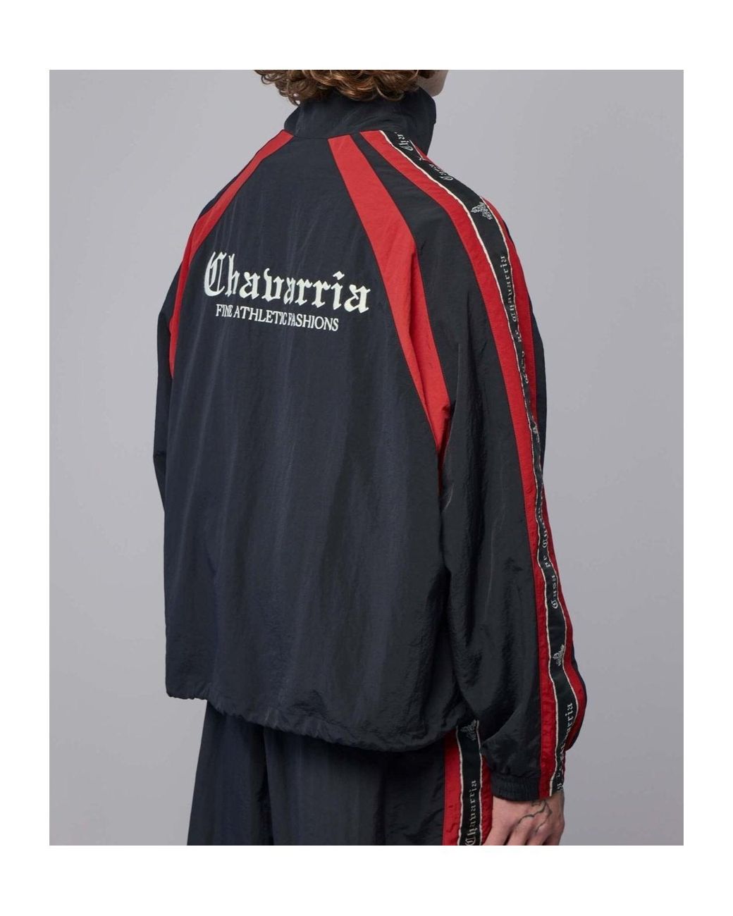 Willy Chavarria Black Logo Tape Track Jacket for men