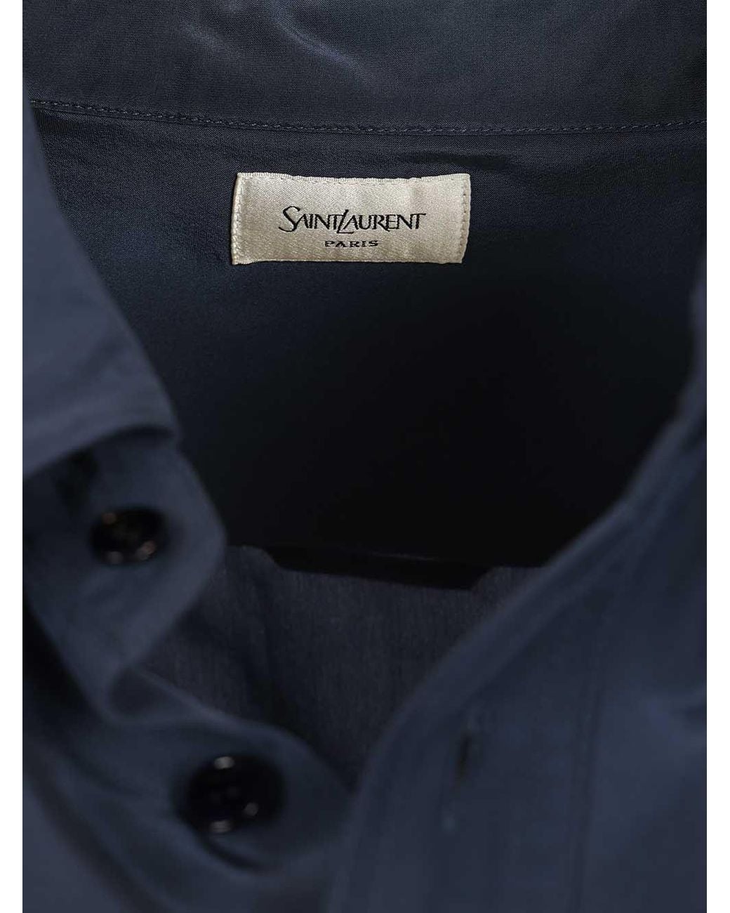 Saint Laurent Blue Button-Up Long-Sleeved Shirt for men