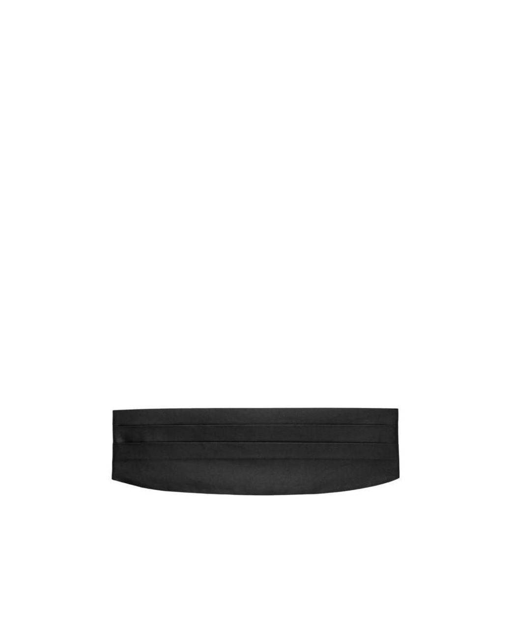 Emporio Armani White Pleated Hook Fastened Tuxedo Belt for men
