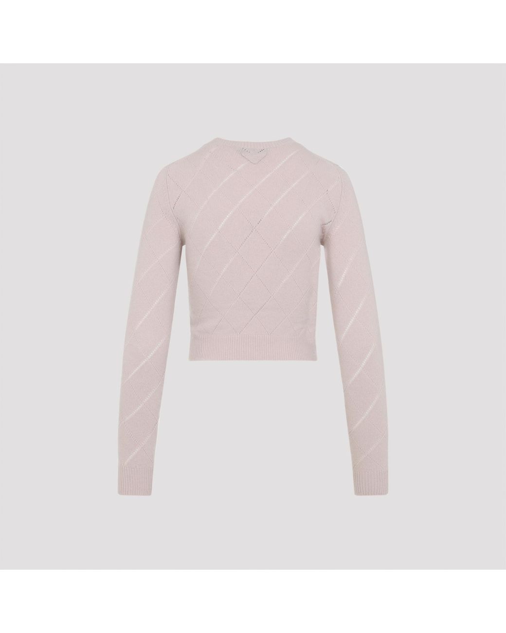 Prada Pink Crewneck Cropped Jumper