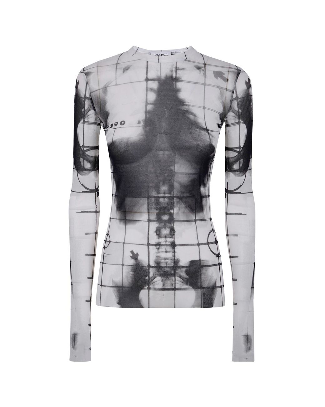 Jean Paul Gaultier Gray Squeletor-Print T-Shirt