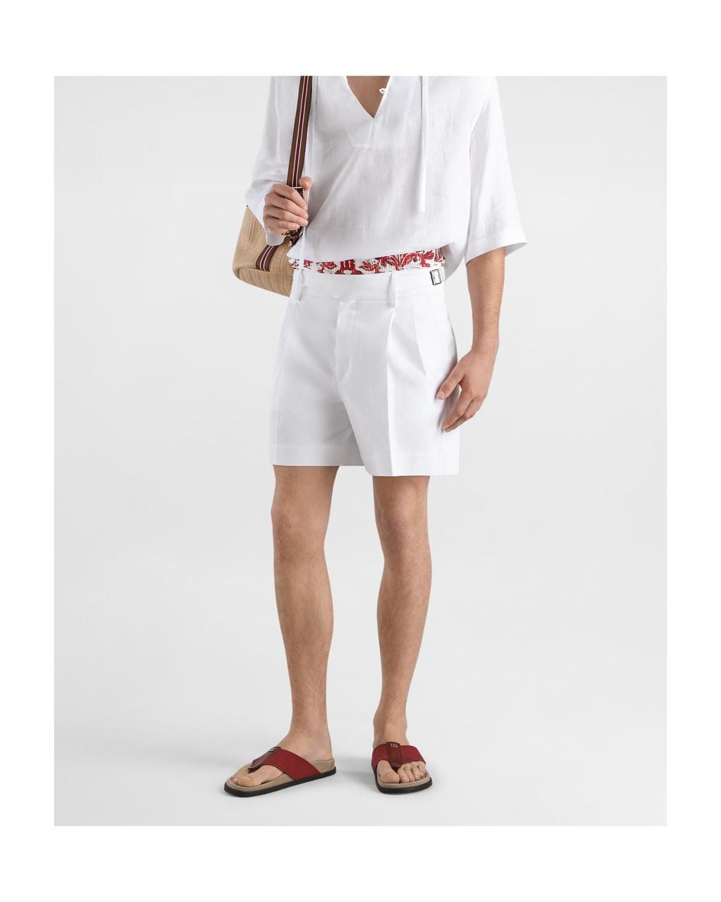 Dolce & Gabbana White Stretch Cotton Bermuda Shorts for men