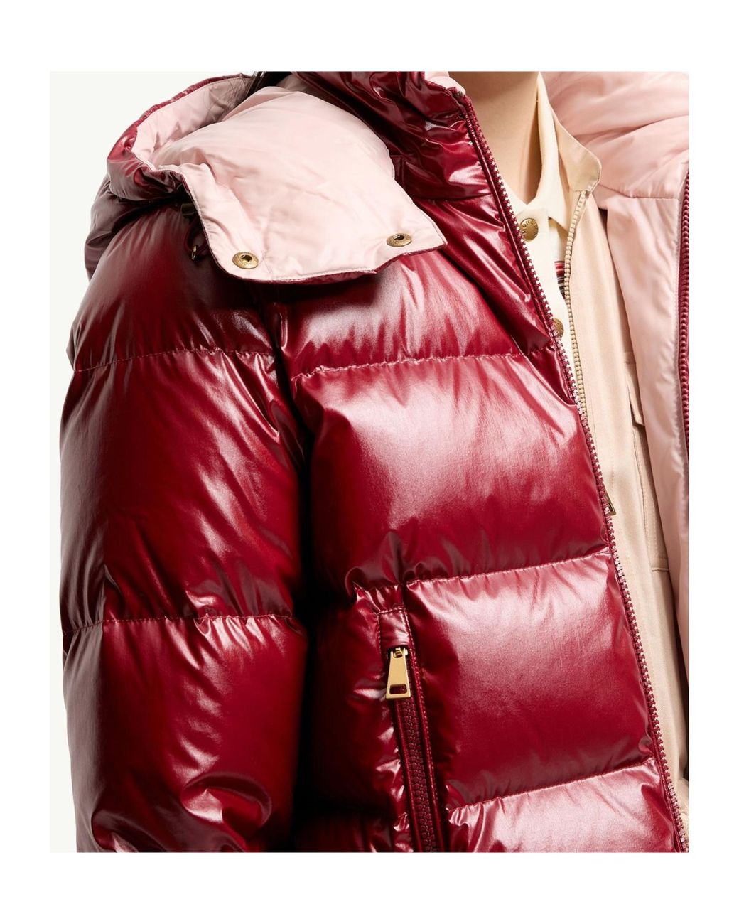 Moncler Red Niveole Short Down Jacket