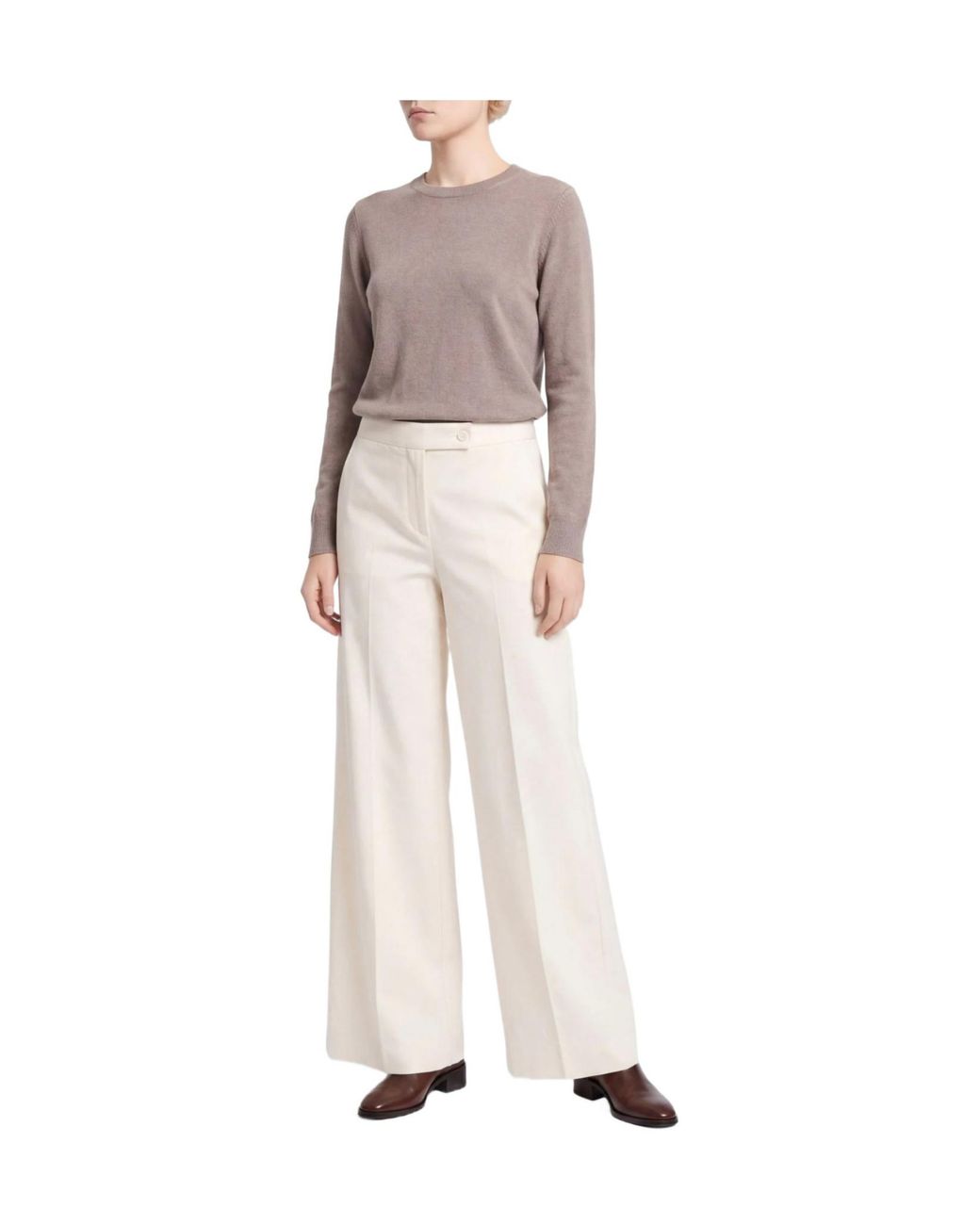 Max Mara White Wide-Leg Trousers