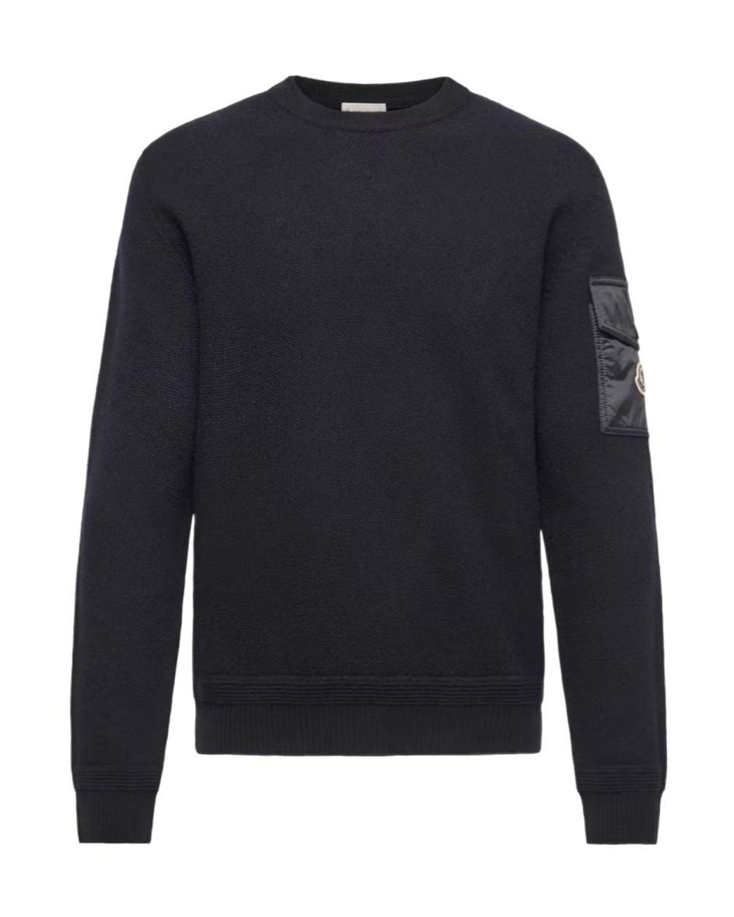 Moncler Blue Long-Sleeve Knit Top for men
