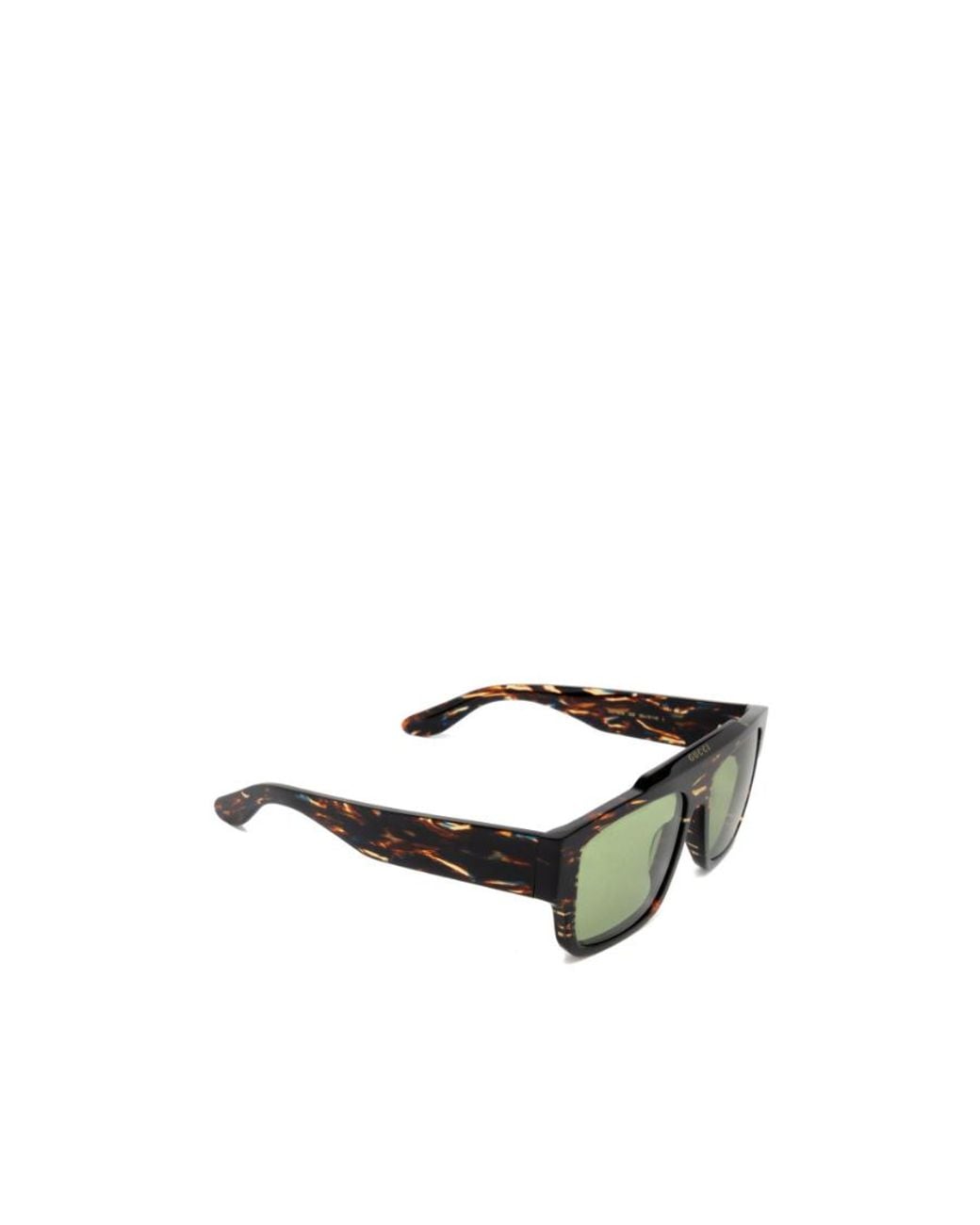 Gucci Green Eyewear Rectangular Acetate Sunglasses for men