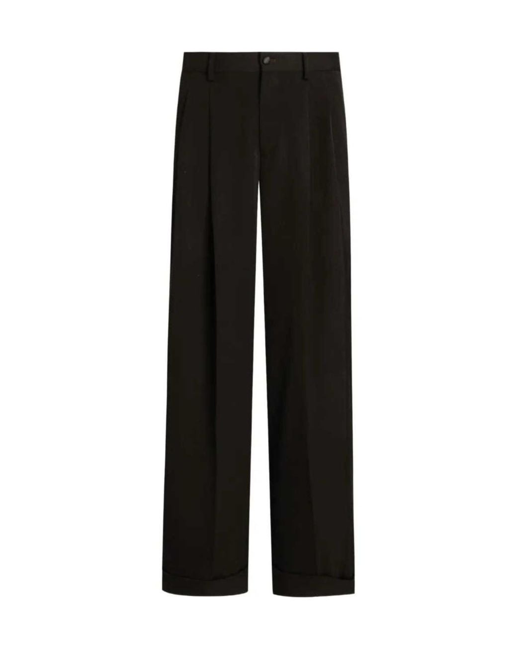 Dolce & Gabbana Black Wide-Leg Pleated Pants for men