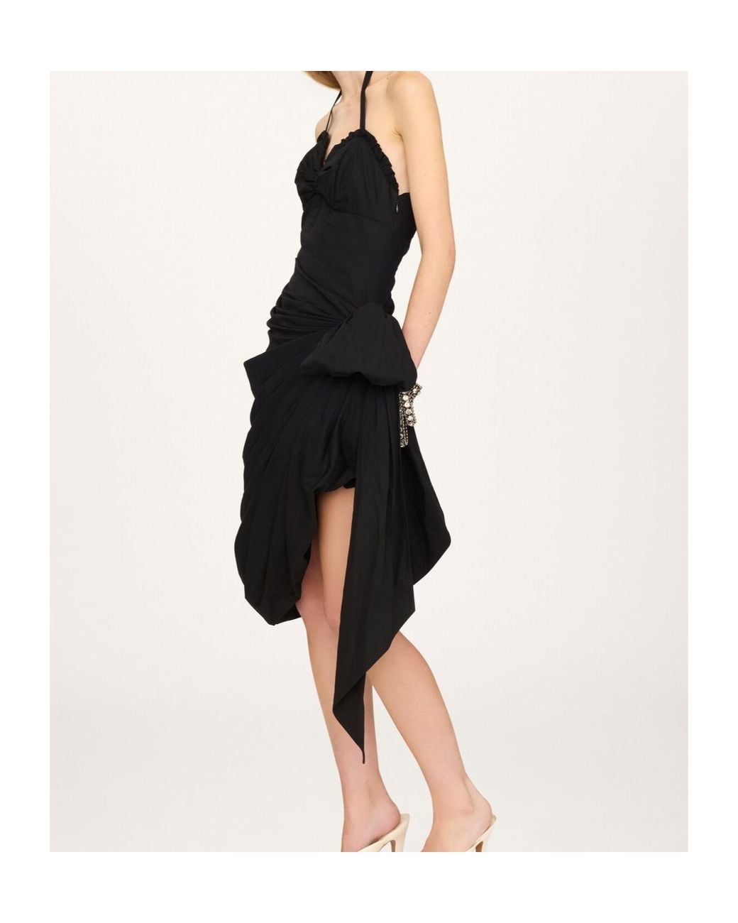 Chloé Black Wrapped Halterneck Dress