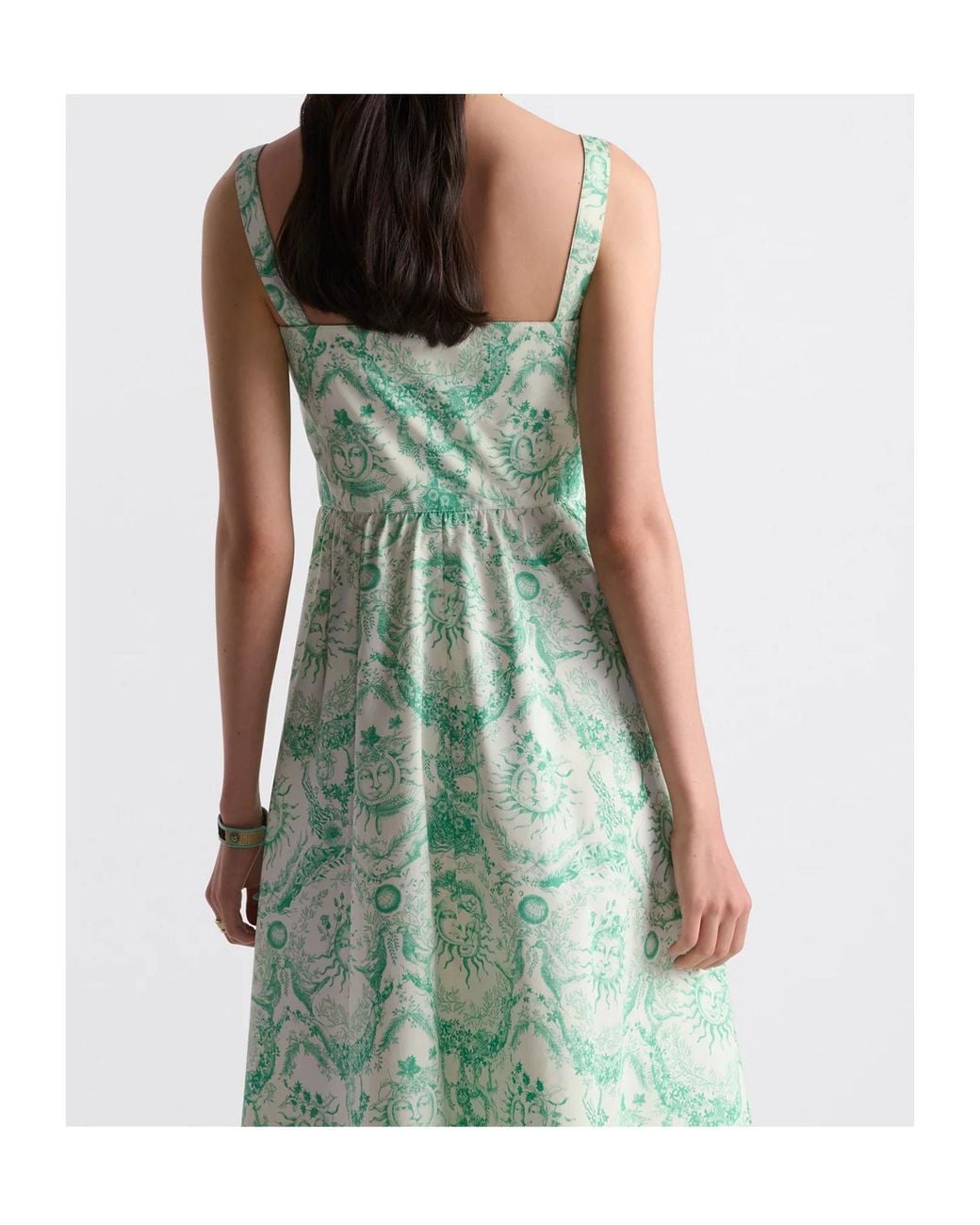 Dior Green Iviera Flared Mid-Length Dress