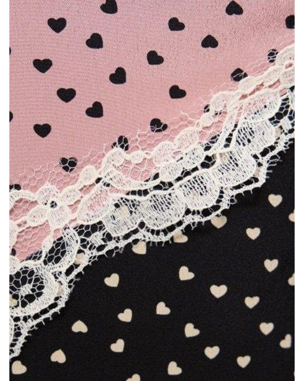 Alessandra Rich Pink Heart Print Dress