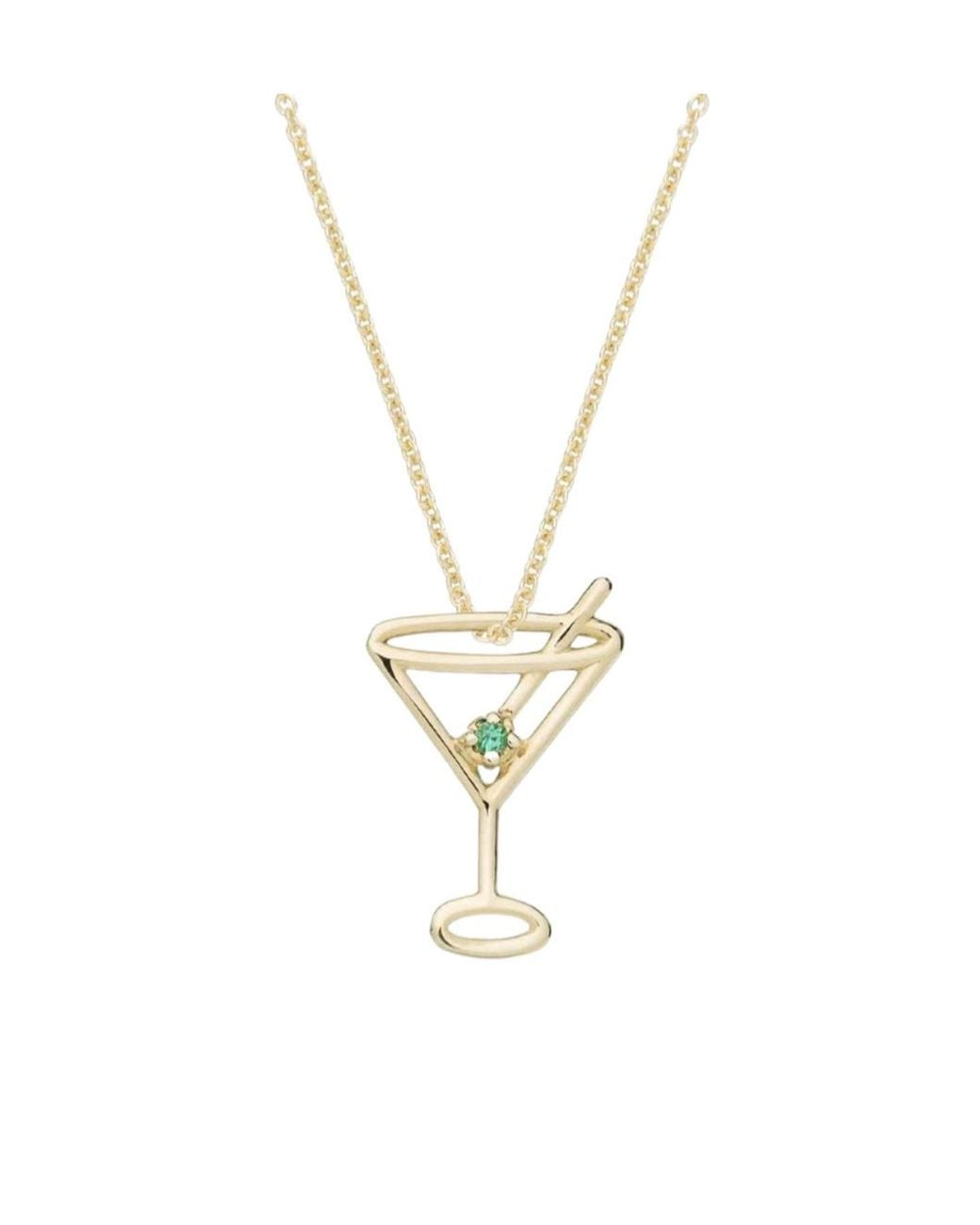 Aliita Metallic Martini Pendant Necklace