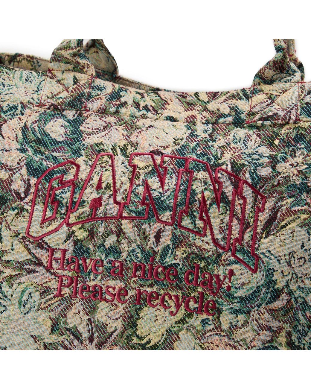 Ganni Metallic Xxl Print Tote Bag