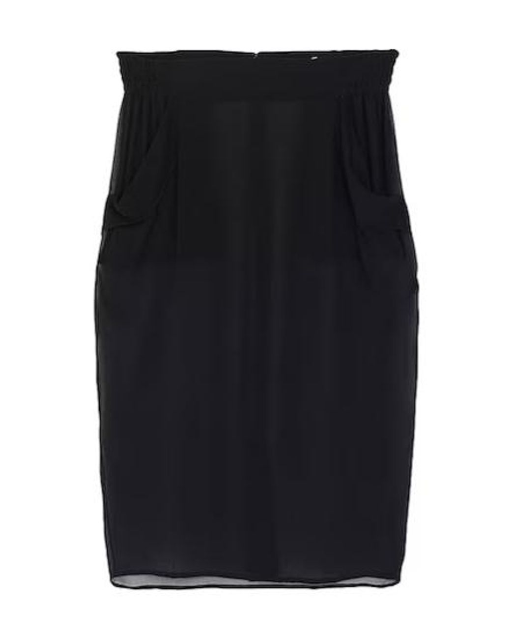 Saint Laurent Black Minimalist Solid Colour Midi Skirt