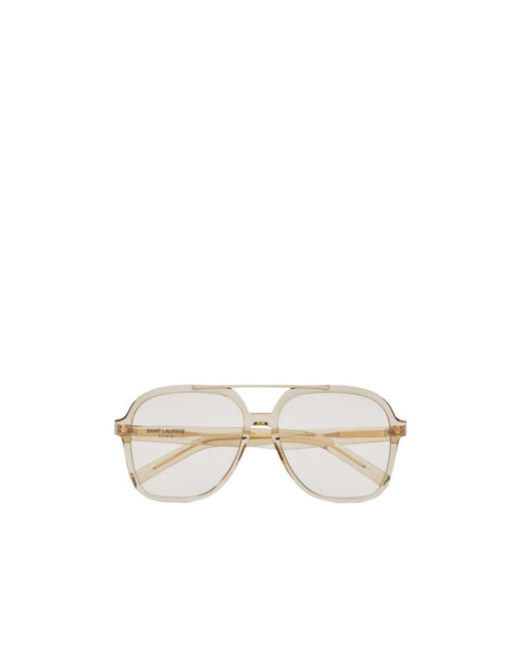 Saint Laurent White Eyewear Aviator Sunglasses