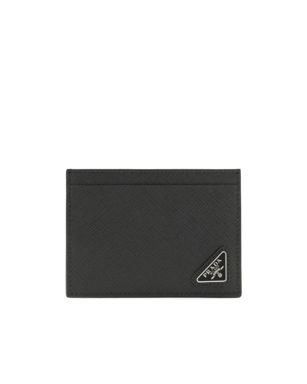 Prada Black Triangle-Logo Cardholder for men