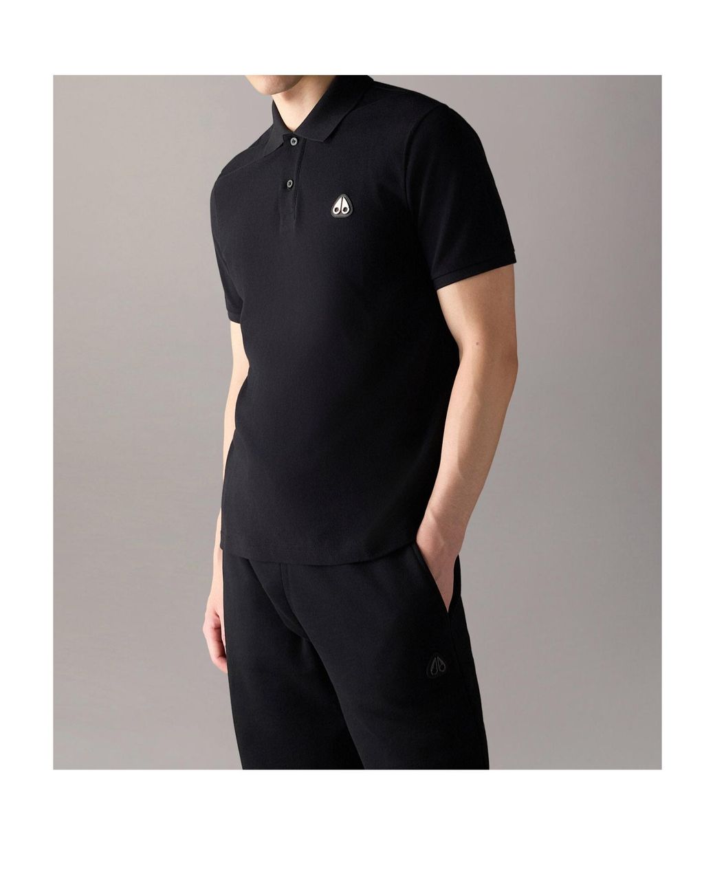 Moose Knuckles Black Everett Polo Shirt for men