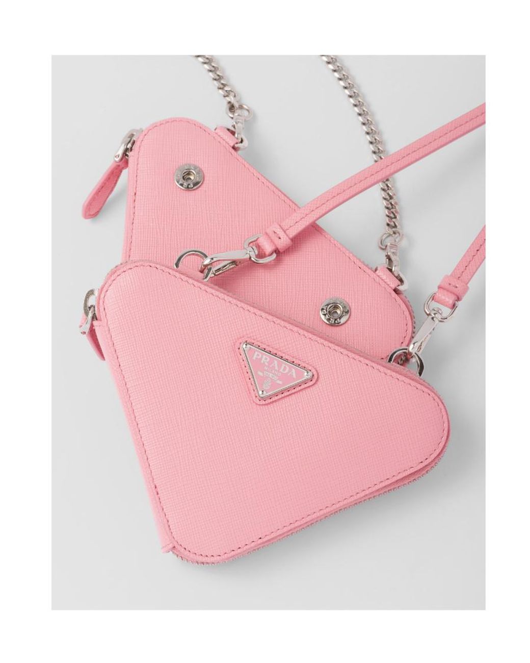Prada Pink Saffiano Leather Mini Pouch