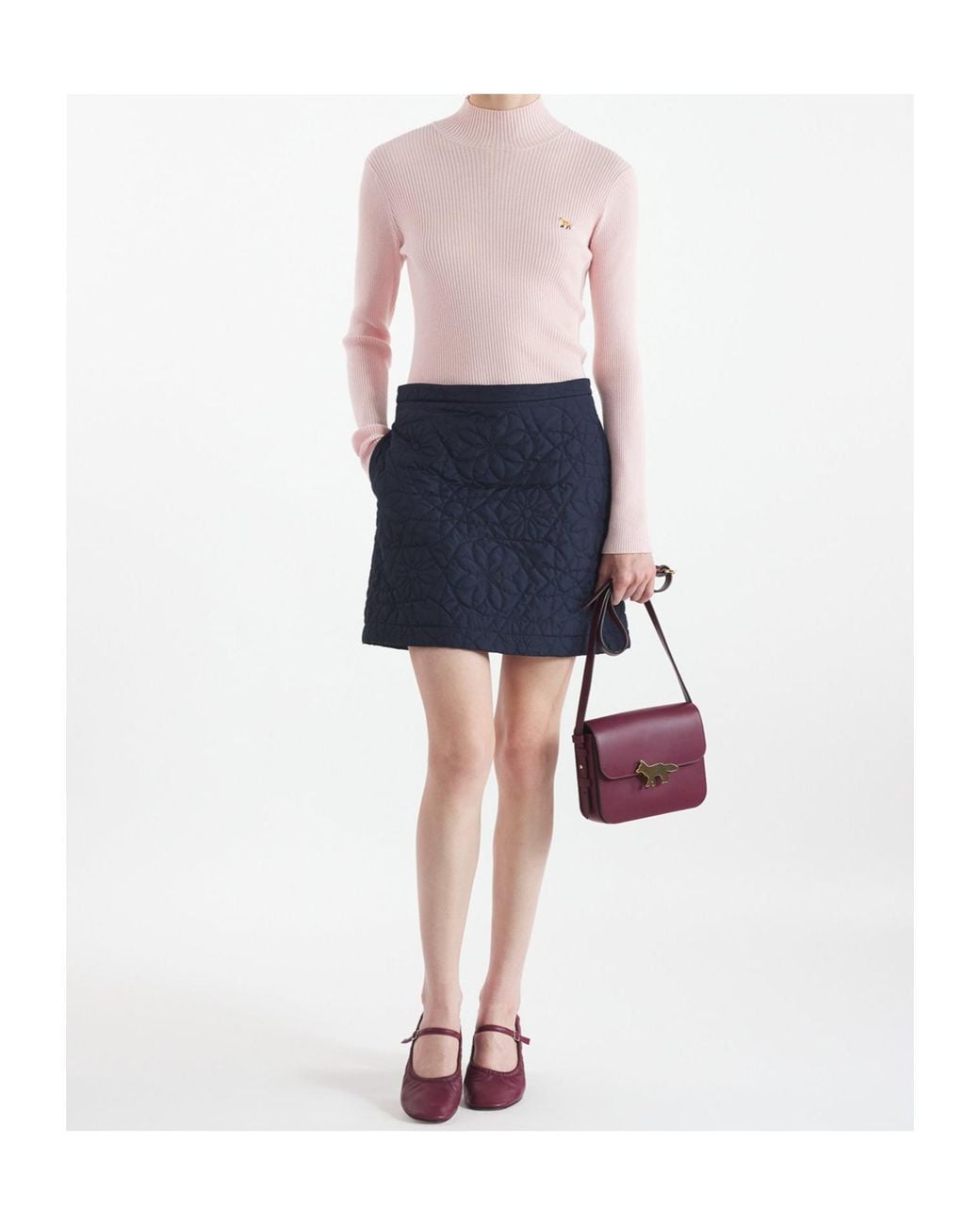 Maison Kitsuné Pink Maison Kitsuné Baby Fox Turtleneck Jumper