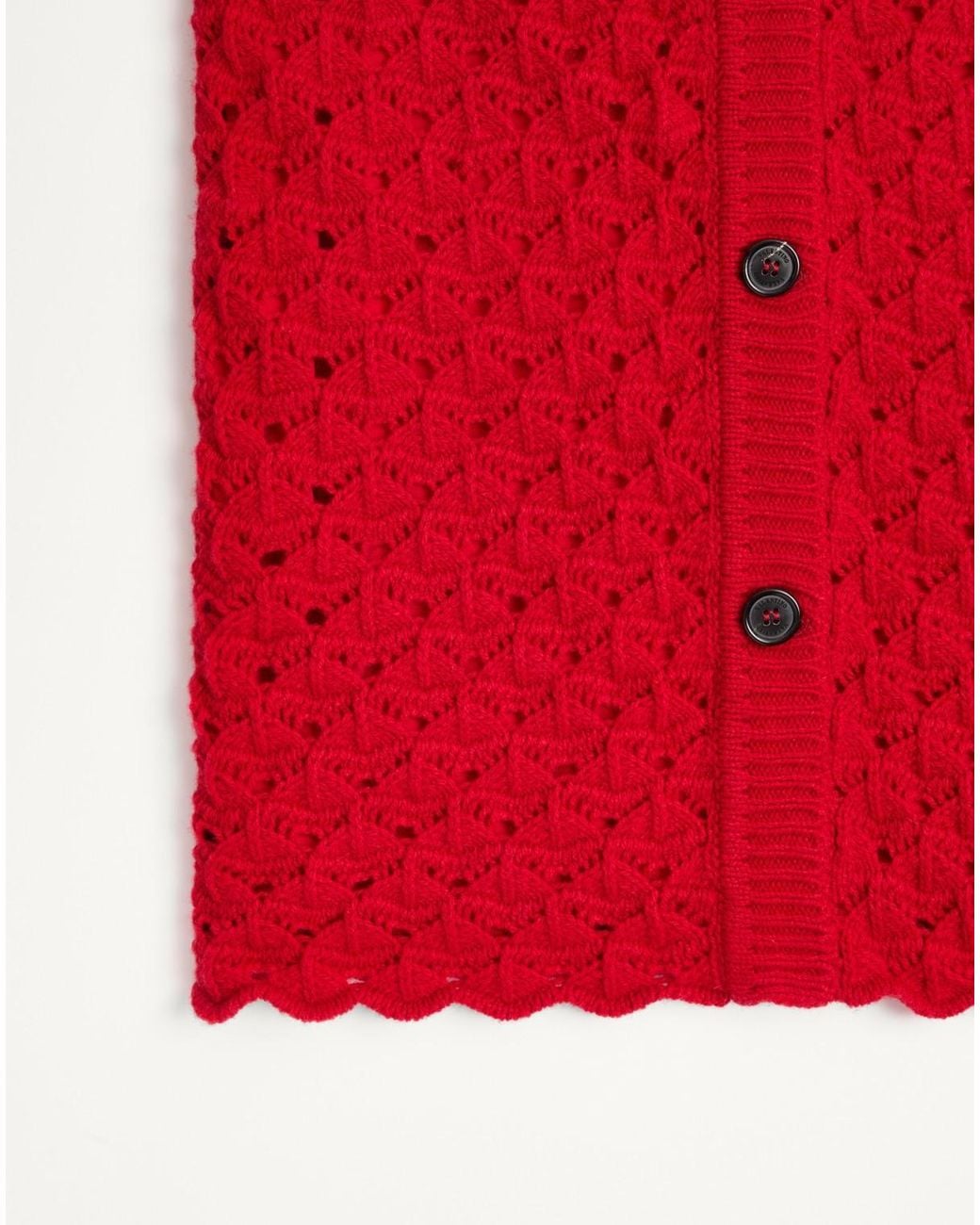 Valentino Red Wool And Cashmere Skirt