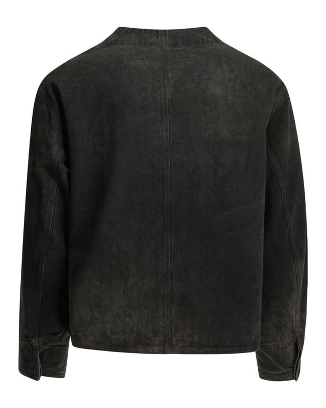 A.PRESSE Black Engineer Boxy Denim Jacket for men